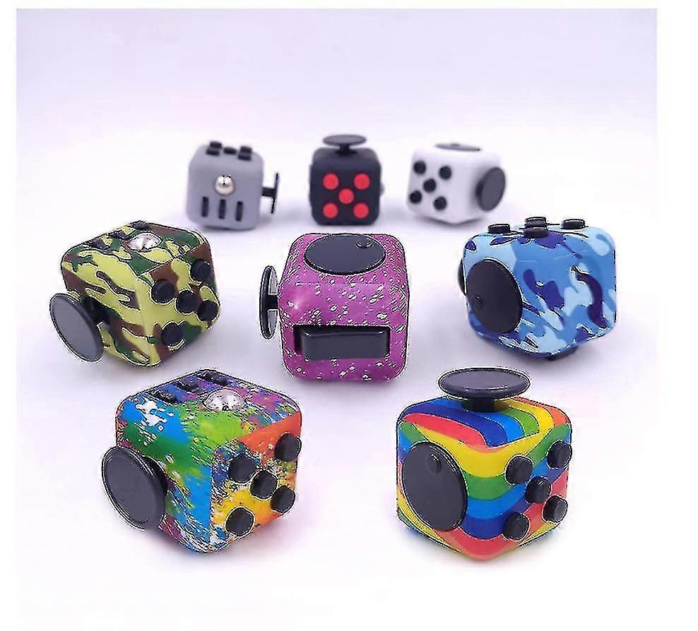 Lot De 2 Cubes Anti-stress Fidget Toy – 6 Faces D’activités – Clic, Rotation, Glissement – Idéal Pour Adulte Et Enfant – Cadeau Pour Soulager L’anxiété
