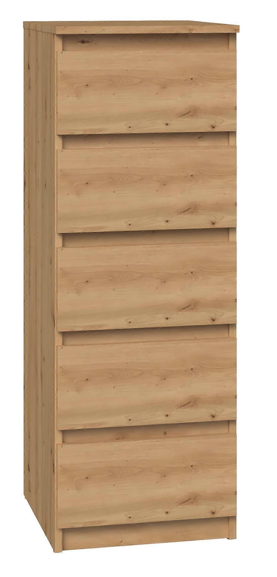 Kommode Schrank mit 5 Schubladen W5 Eiche Artisan