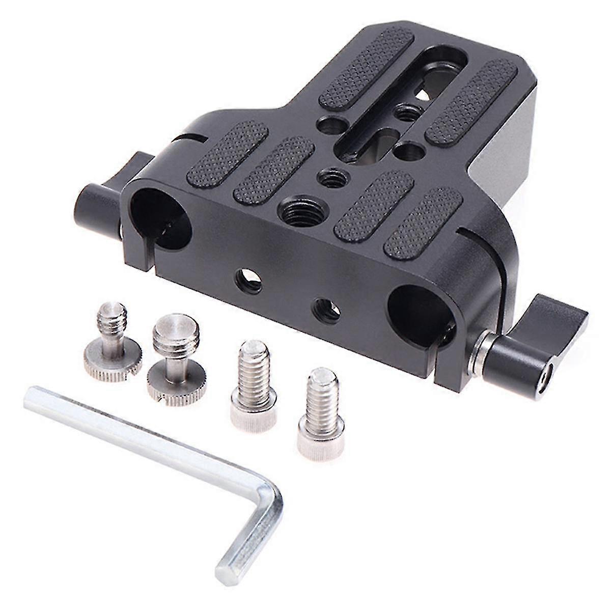 カメラ15mmの二重穴のパイプ・クランプのパンの傾きの付属品の基盤の速い設置版およびウサギのおりの水路の基盤