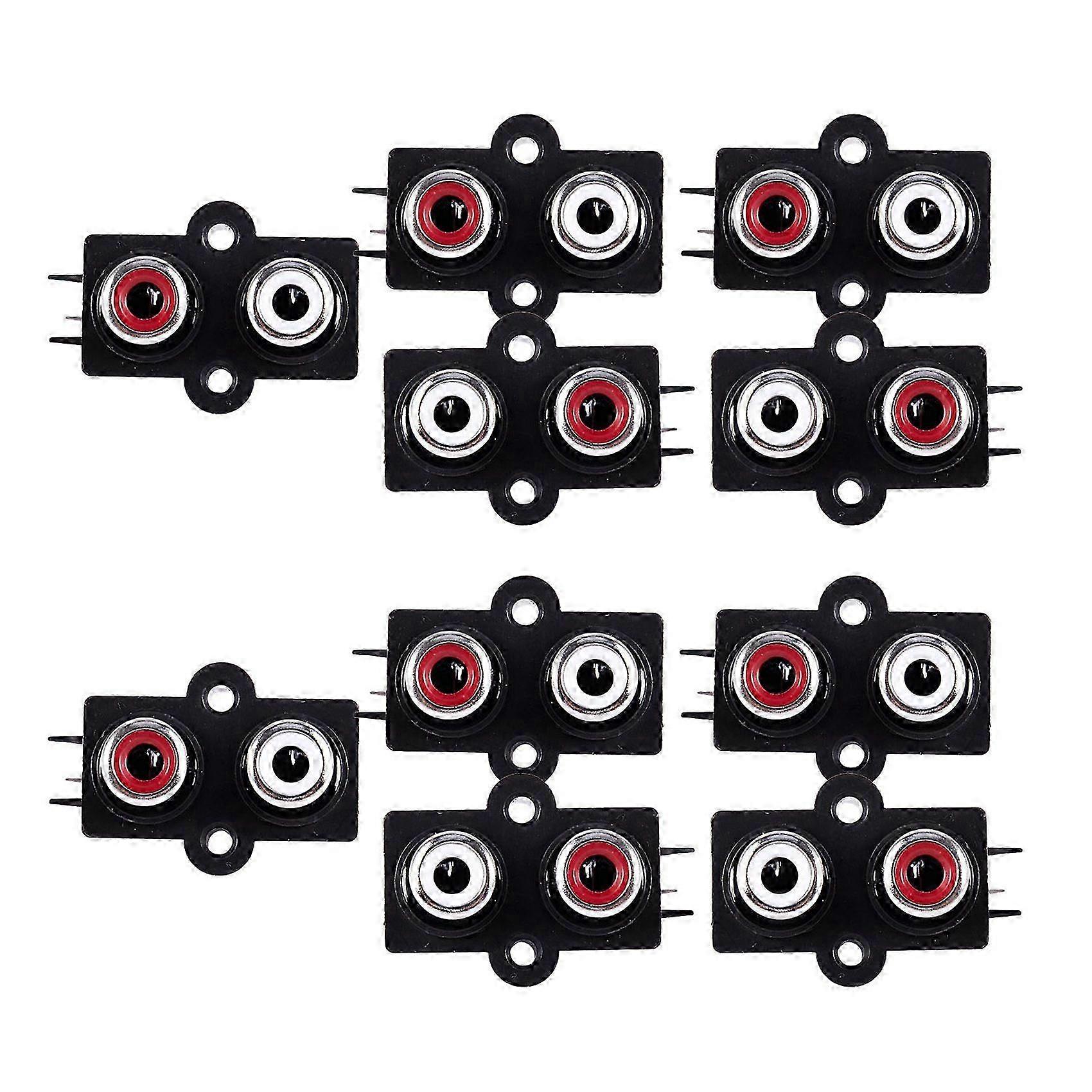 10 قطع ثنائي الفينيل متعدد الكلور جبل 2 موقف ستيريو الصوت والفيديو جاك RCA أنثى موصل