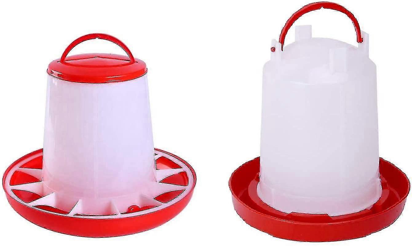 Set mit 2 Futterfutter- und Wasserkits für Geflügelbrunnen, leicht zu reinigen