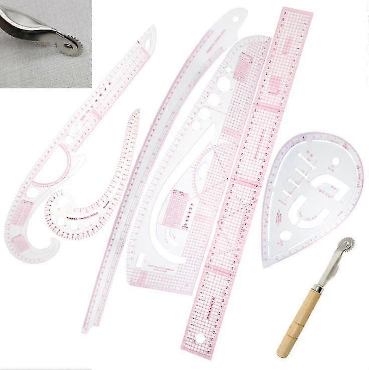 7 Plastic Fashion Metric Ruler Set French Curve Pattern Grading Rulers Styling D