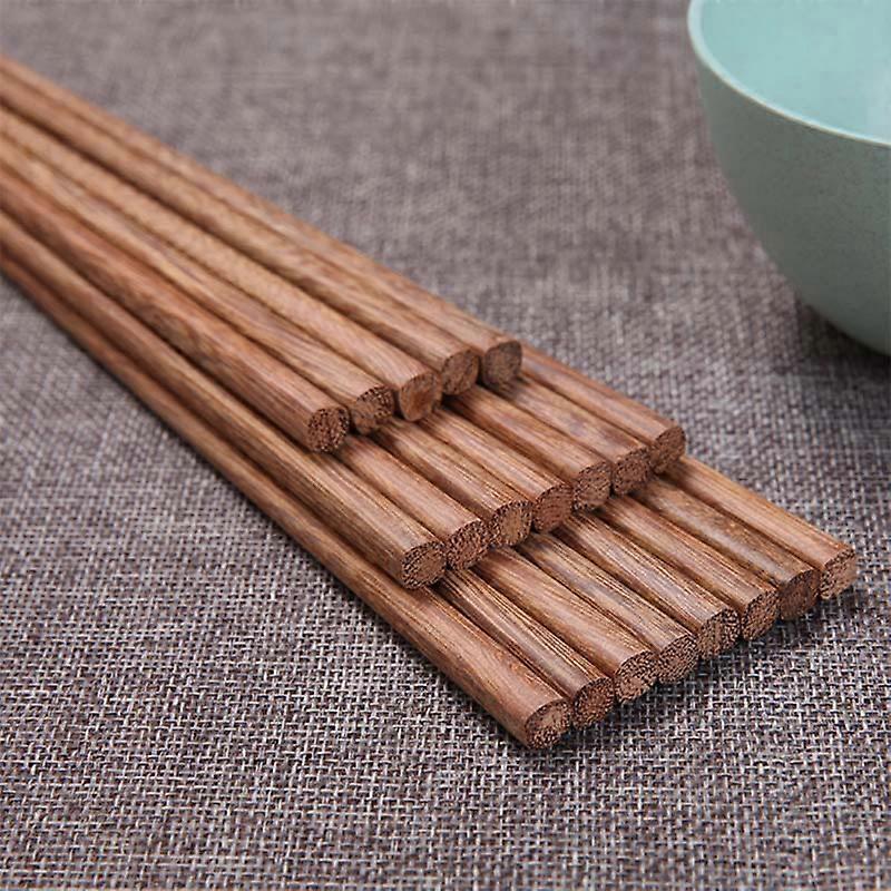 10 Pairs Premium Reusable Solid Wood Chopsticks - Anti-Slip Japanese Style for Sushi Lovers - Durable Tableware and Kitchen Tools - Attractive Gift Se