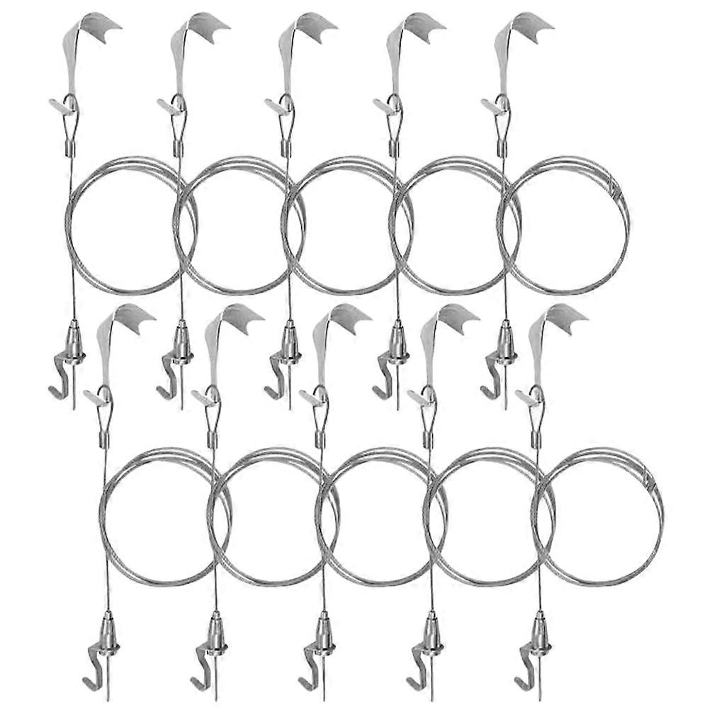 10 Sets Picture Hanging Wires Rope Hooks Kit Picture Display Hanging Wire Hooks