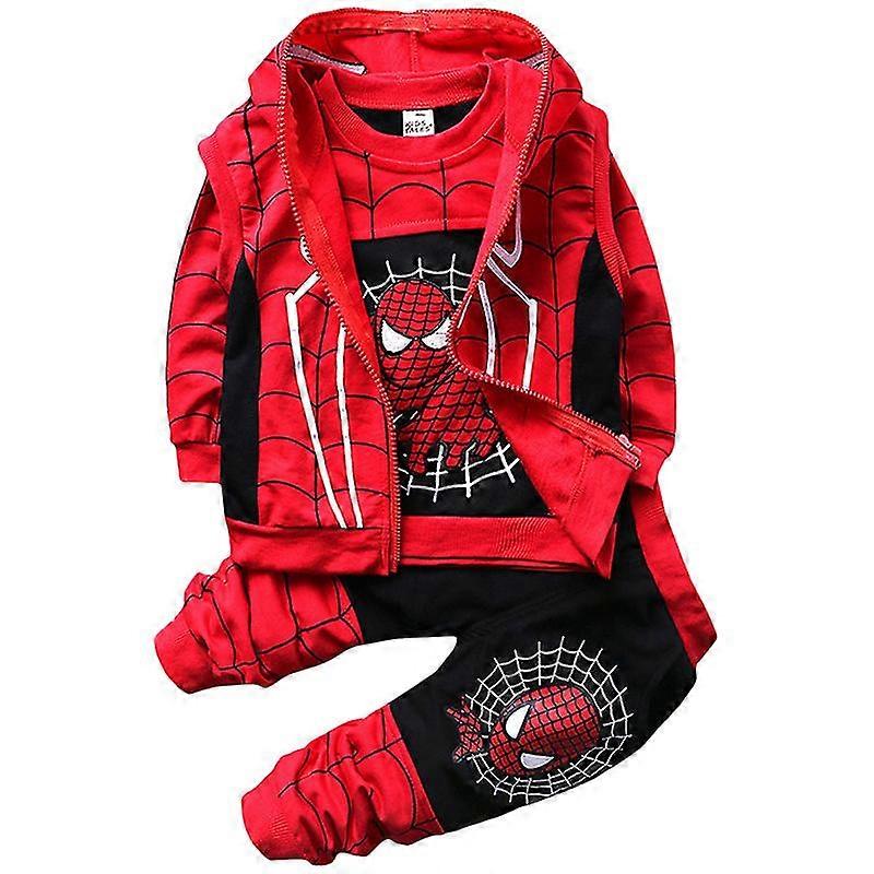 Kids Boys Spiderman Tracksuit Hooded Full Zip Sweatshirt Pullover Pants Outfits
