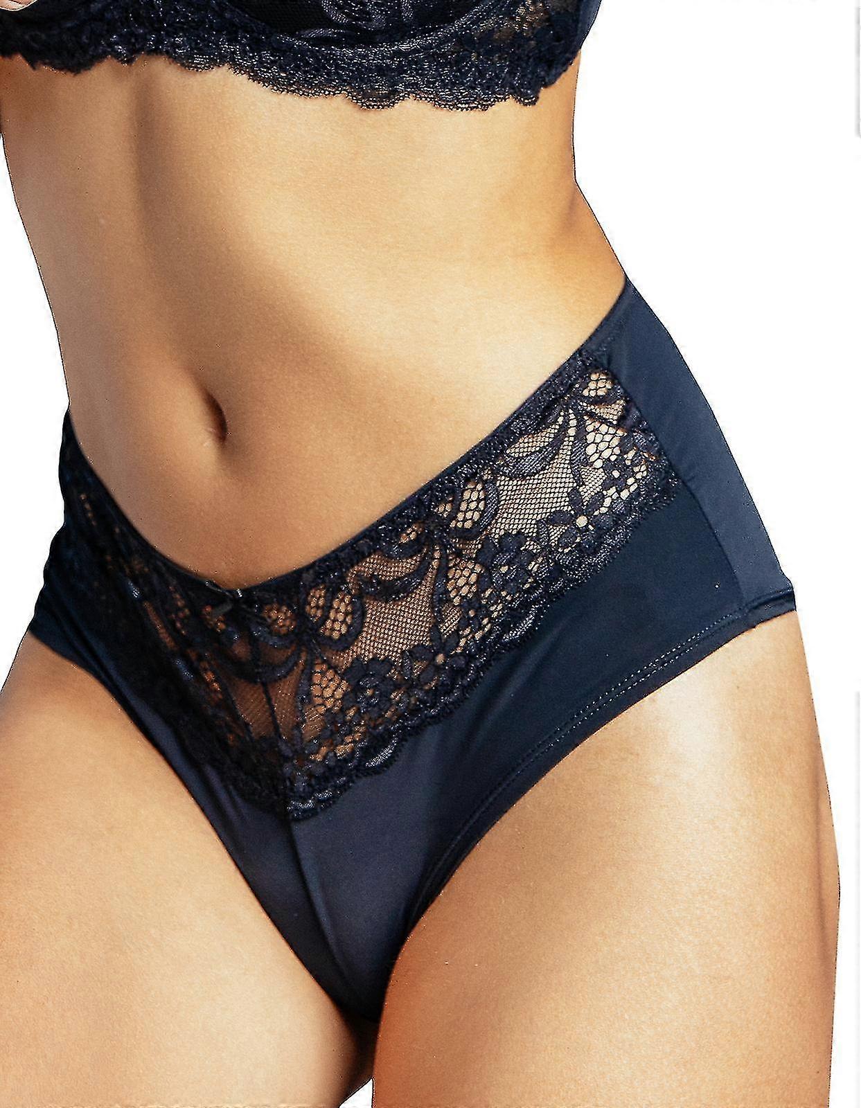 301049-B Women'S Black Embroidered Brief