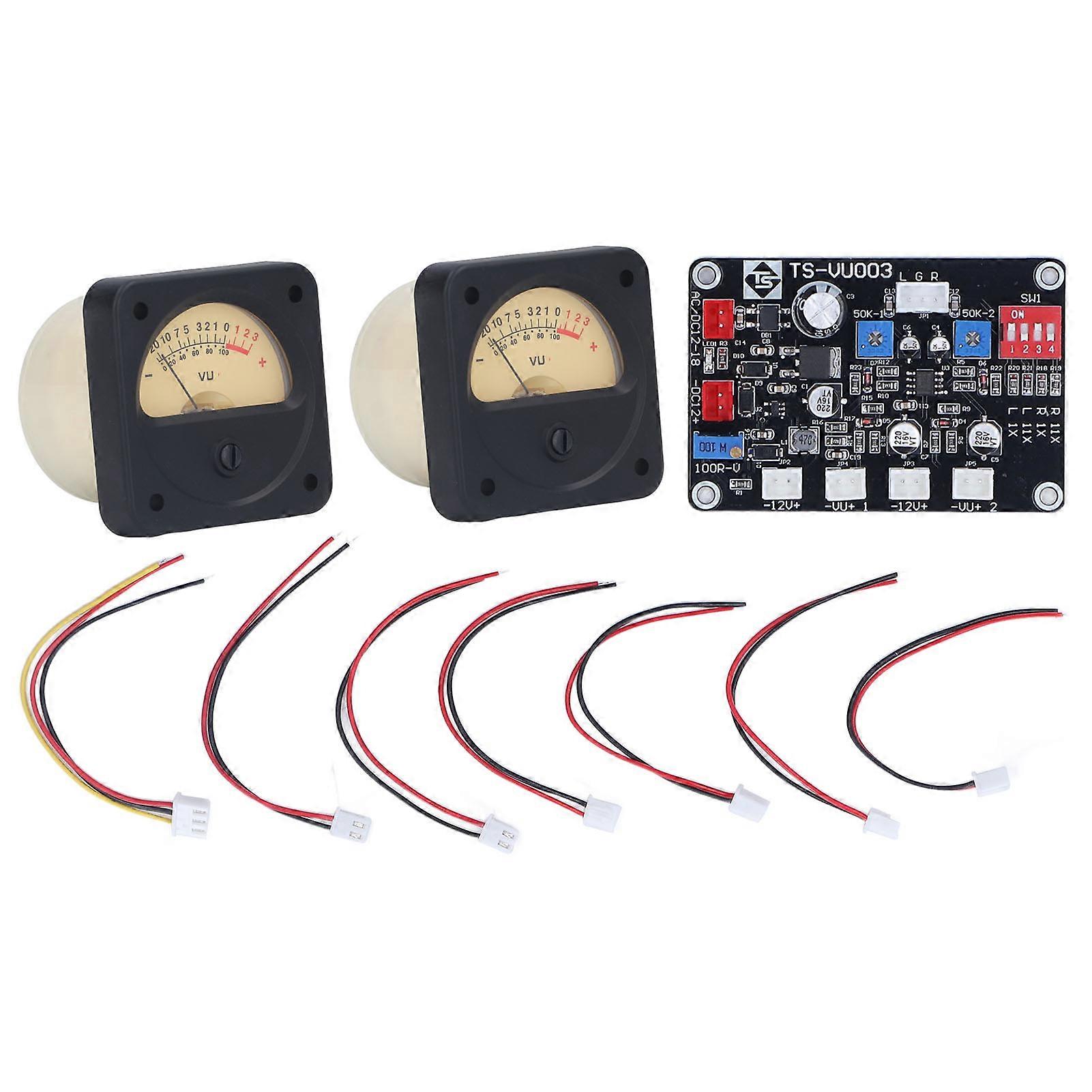 VU Meter with Yellow Backlight High Accuracy Driver Board Flex Cables for Recording Studio