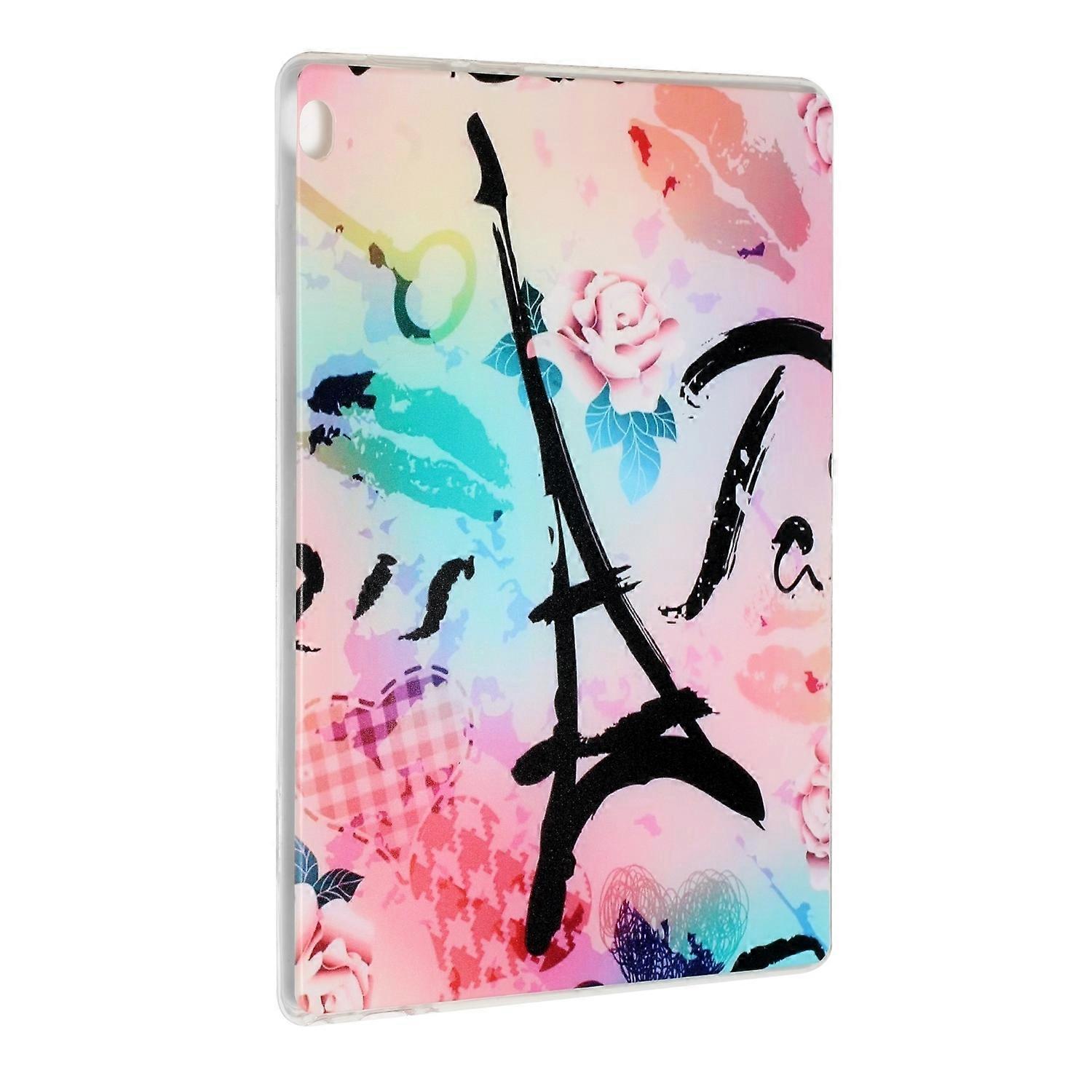 Tablet Case For Lenovo Tab M10 Painted TPU Tablet Case(Rose Tower)