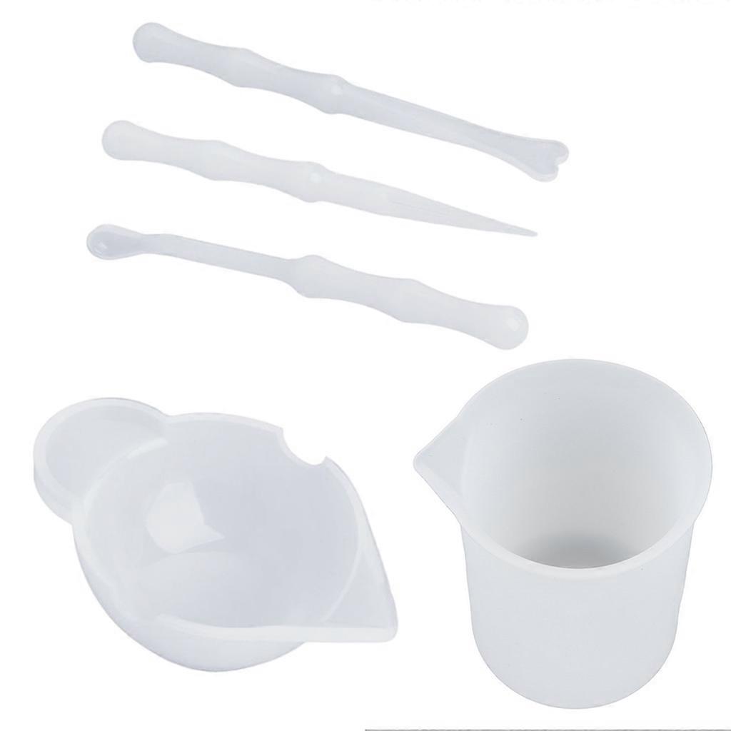 Transparent Silicone Measuring Cups Reusable Liquid Distribution Tools for DIY