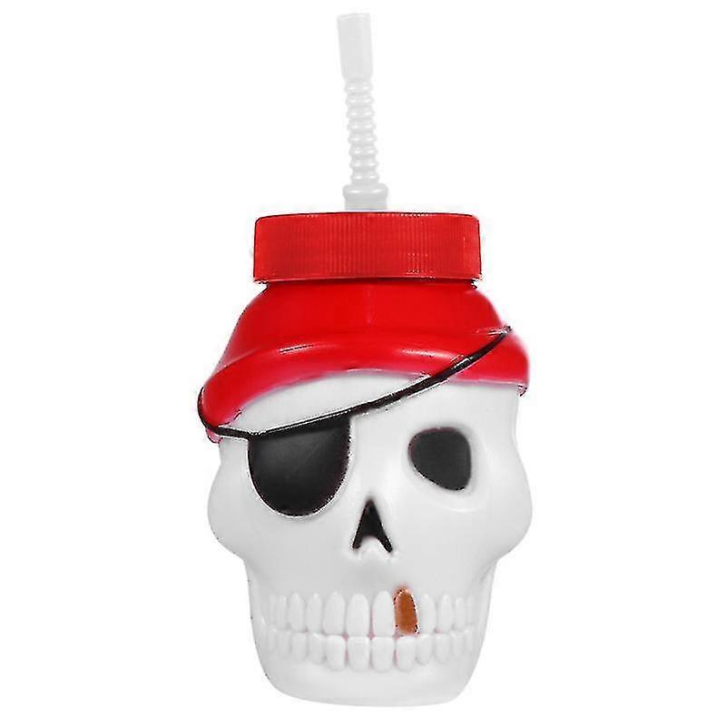 1 Pc Halloween Plastic Straw Cup Creative Skull Design Water Cup