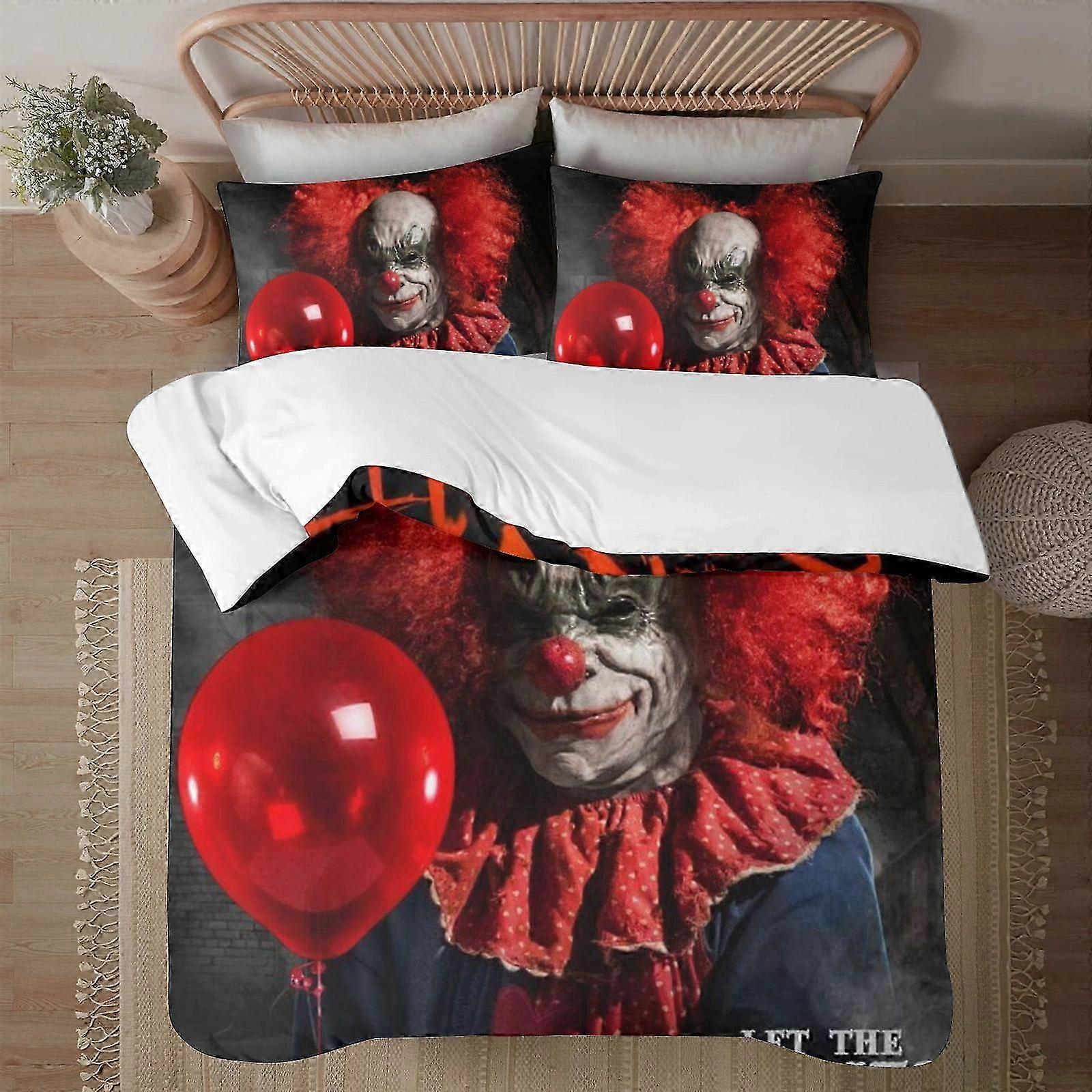 v1005 Lakanat Halloween Stephen Kings It Soft3D-tulostettu pussilakana Vuodevaatteet Vuodevaatteet Peitto3-osainen setti sisältää tyynyliinat ja Cov (1 D