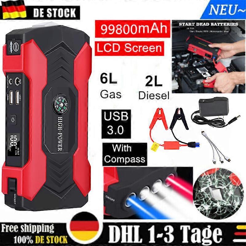 99800mah Auto Jump Starter 12v Lader Booster Power Bank Auto