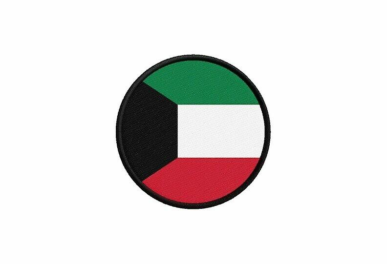 Patch ecusson kuwaiti flag printed thermosticker round round roundcarde