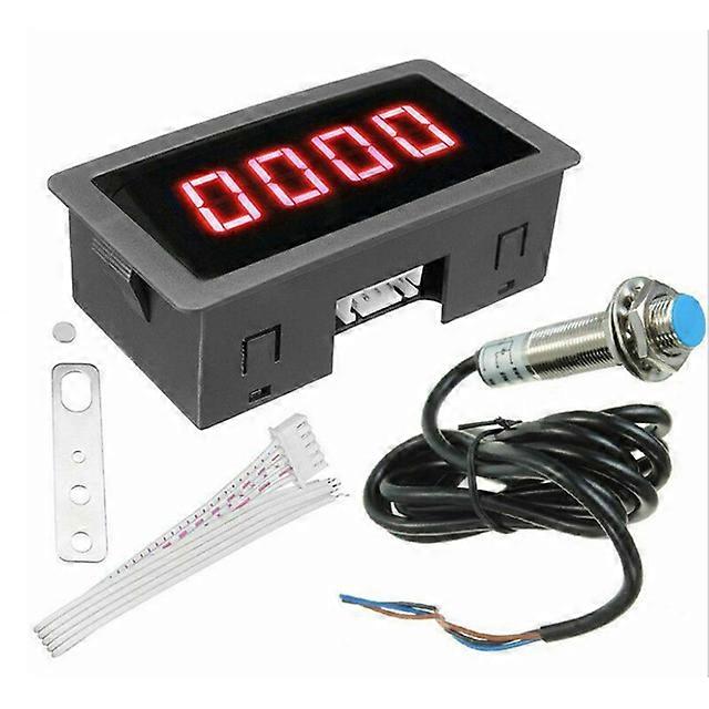 Speed Measuring Instrument 4 Digital LED Tachometer Gauge RPM Speed Meter + Hall Proximity Switch Sensor NPN For Motor Detecting