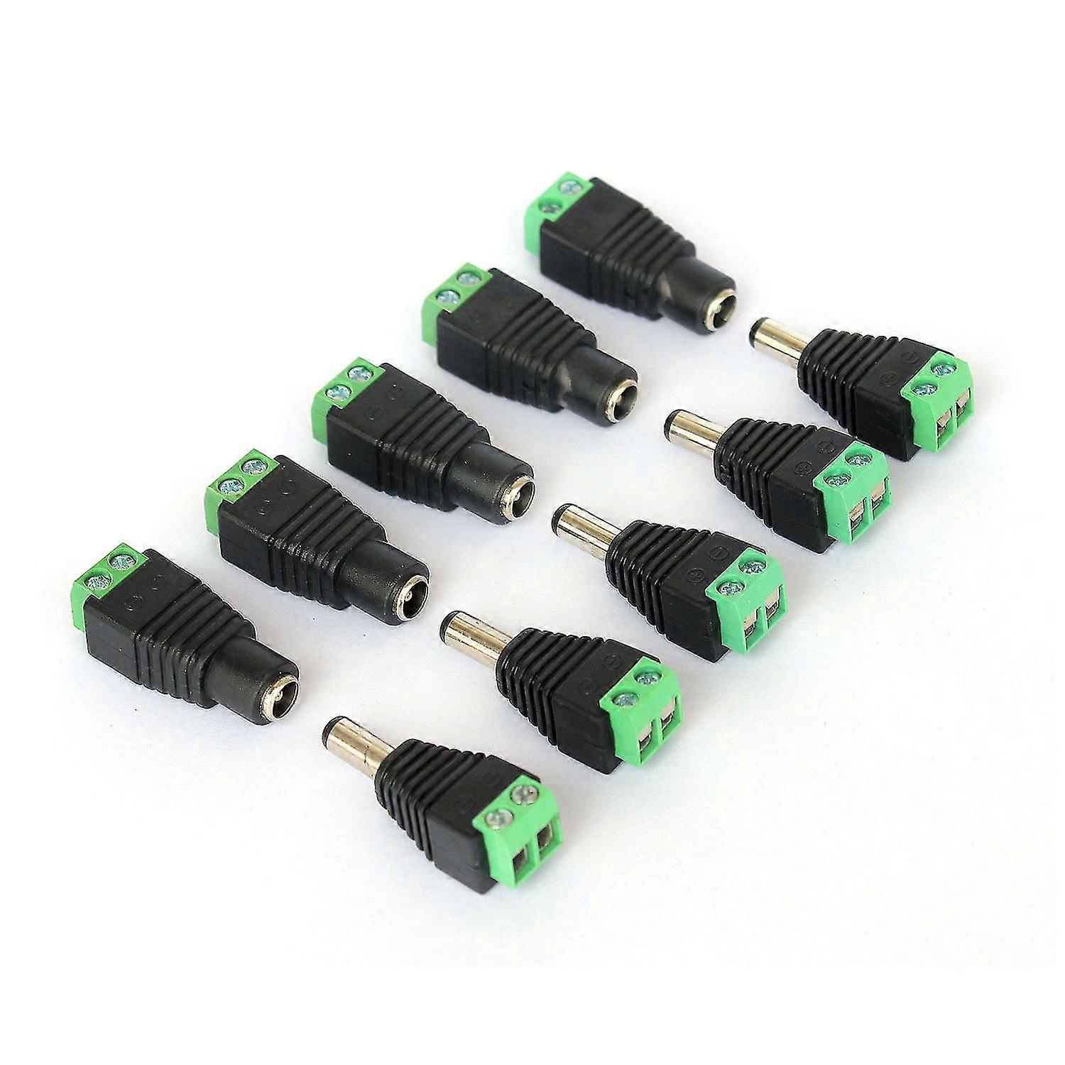 10x Stecker / Buchse DC-Anschluss für Videoüberwachungskamera 2,1 x 5,5 mm