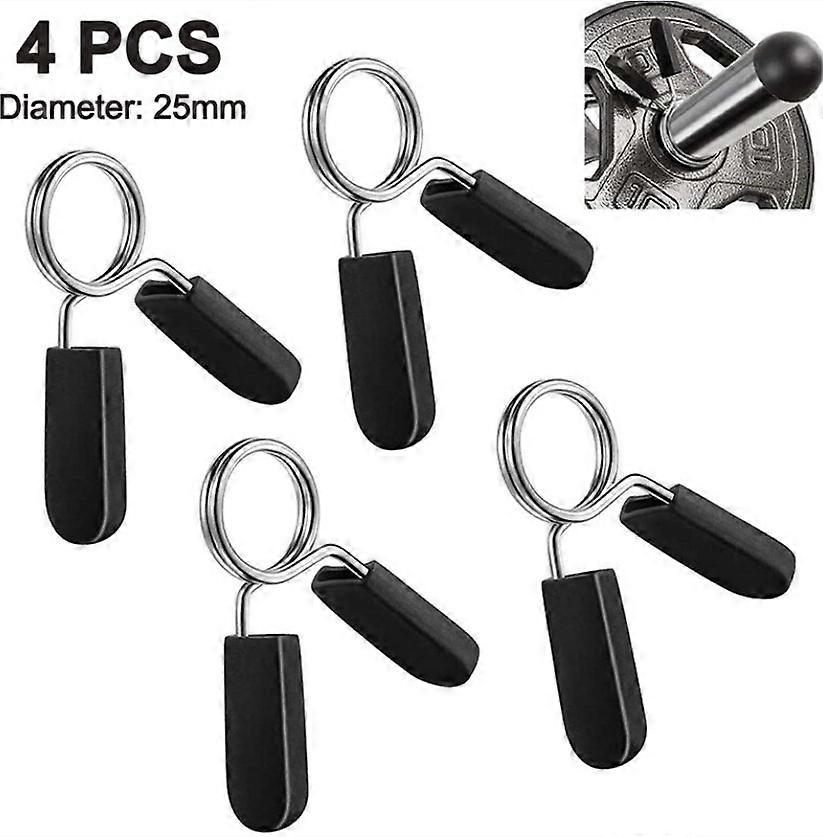 4pcs 25mm Standard Sports Collar With 2 Round Spring Clamp Rounds With 4mm Wire Diameter, Lightweight Dumbbell, Dumbbell Clip For Crimpers