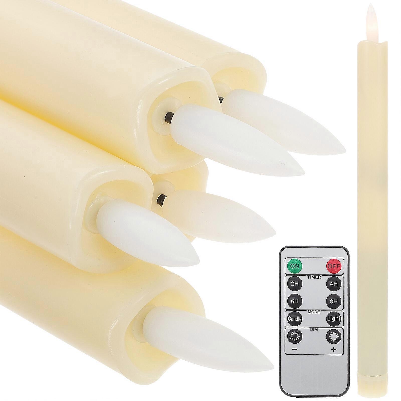 6pcs Flameless Taper Candles with Remote Control LED Battery Candles Light for Decor