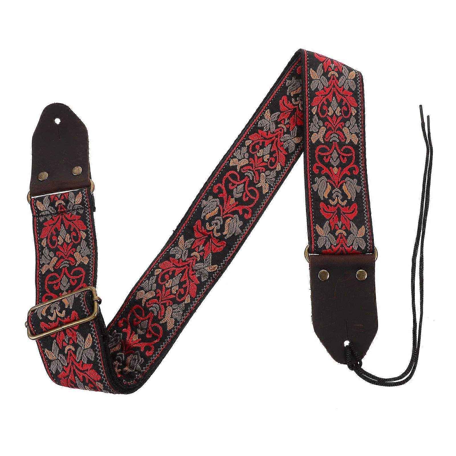 1 Set Classic Guitar Strap Replacement Guitar Shoulder Strap Guitar Belt with Pick