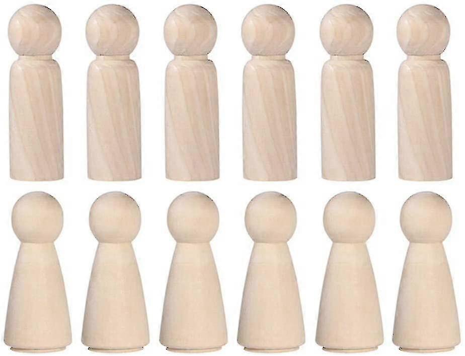 Poupée peg en bois inachevée Personnes en bois Corps vierges simples Poupées d’ange pour le bricolage
