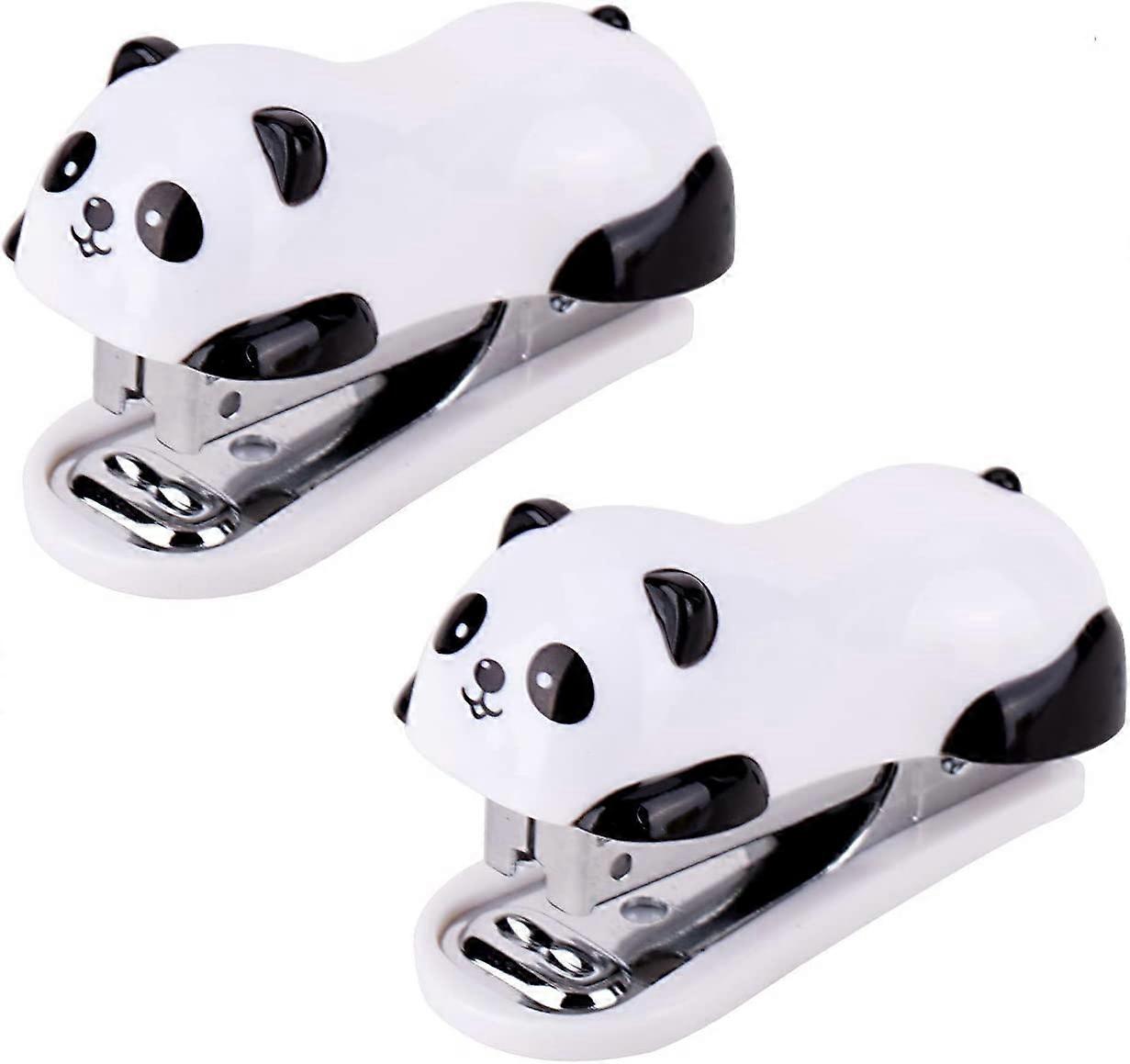 2 Pieces Small Office Stapler, Cute Panda Small Stapler Mini Stapler School Student Stationery