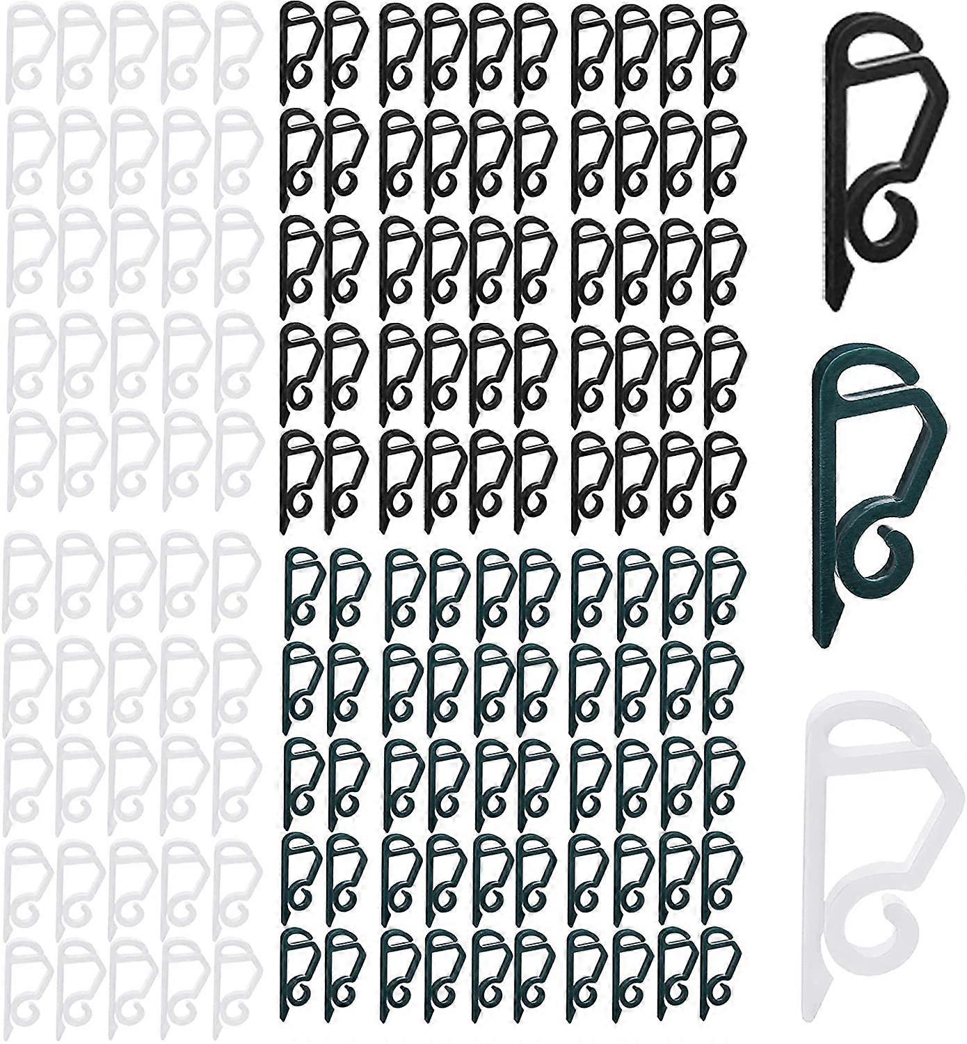 150 Pieces Light Hooks, Mini Light Plastic Clips, Green Black Translucence Hang Hooks for String Lights, Mini Gutter Hooks for Decoration String Light