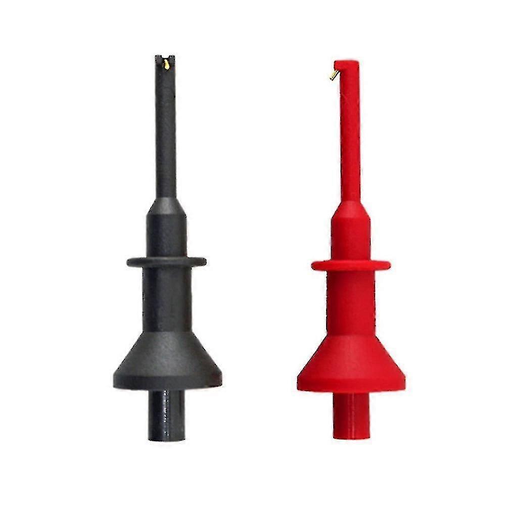 Multimeter Test Hook Clip 4mm Threaded Telescopic Flexible Probe Hand Tools(red+black)(2pcs)