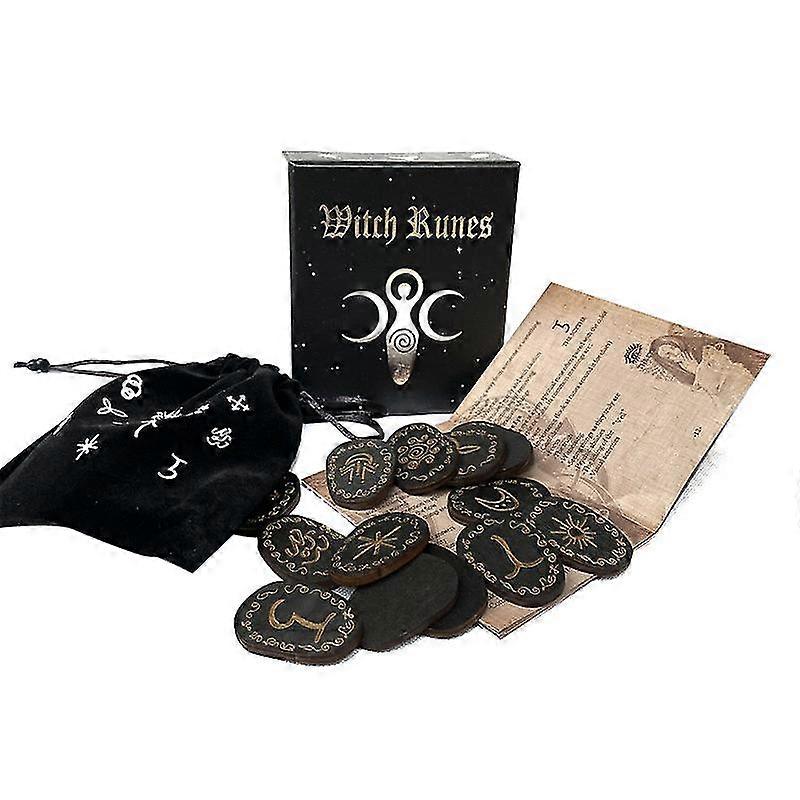 Wood Runes Stone Set Witches Rune Set 14 Pcs Engraved Rune Symbol For Divination Shytmv