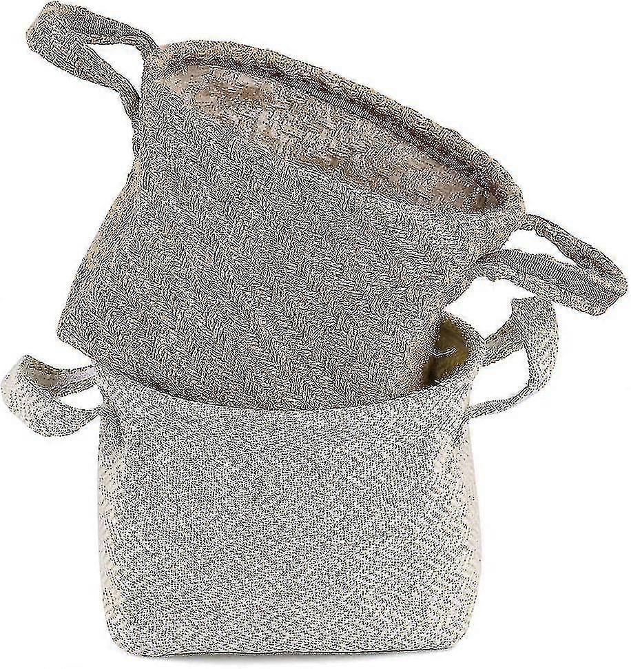 2 Sets Linen Storage Baskets With Handle