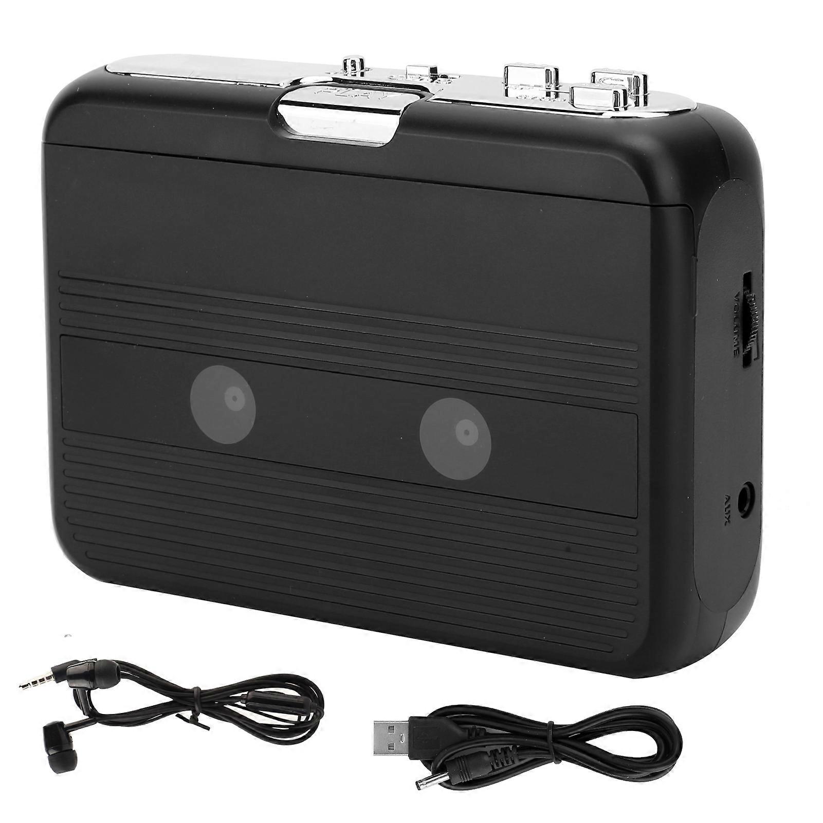 Portable Tape Player Bluetooth Cassette Player FM Radio with AutoReverse Function(Noire )