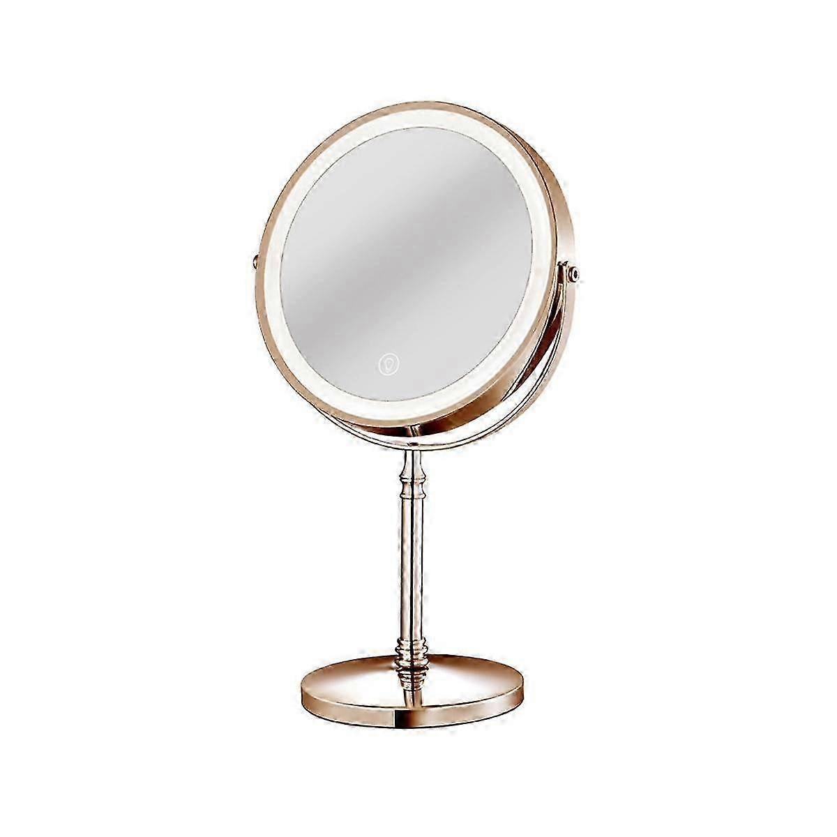 10X LED Mirror Rechargeable Make Up Mirror with 3 Colors, Brightness Adjustable Magnification Cosmetic Mirror 2 Side-C