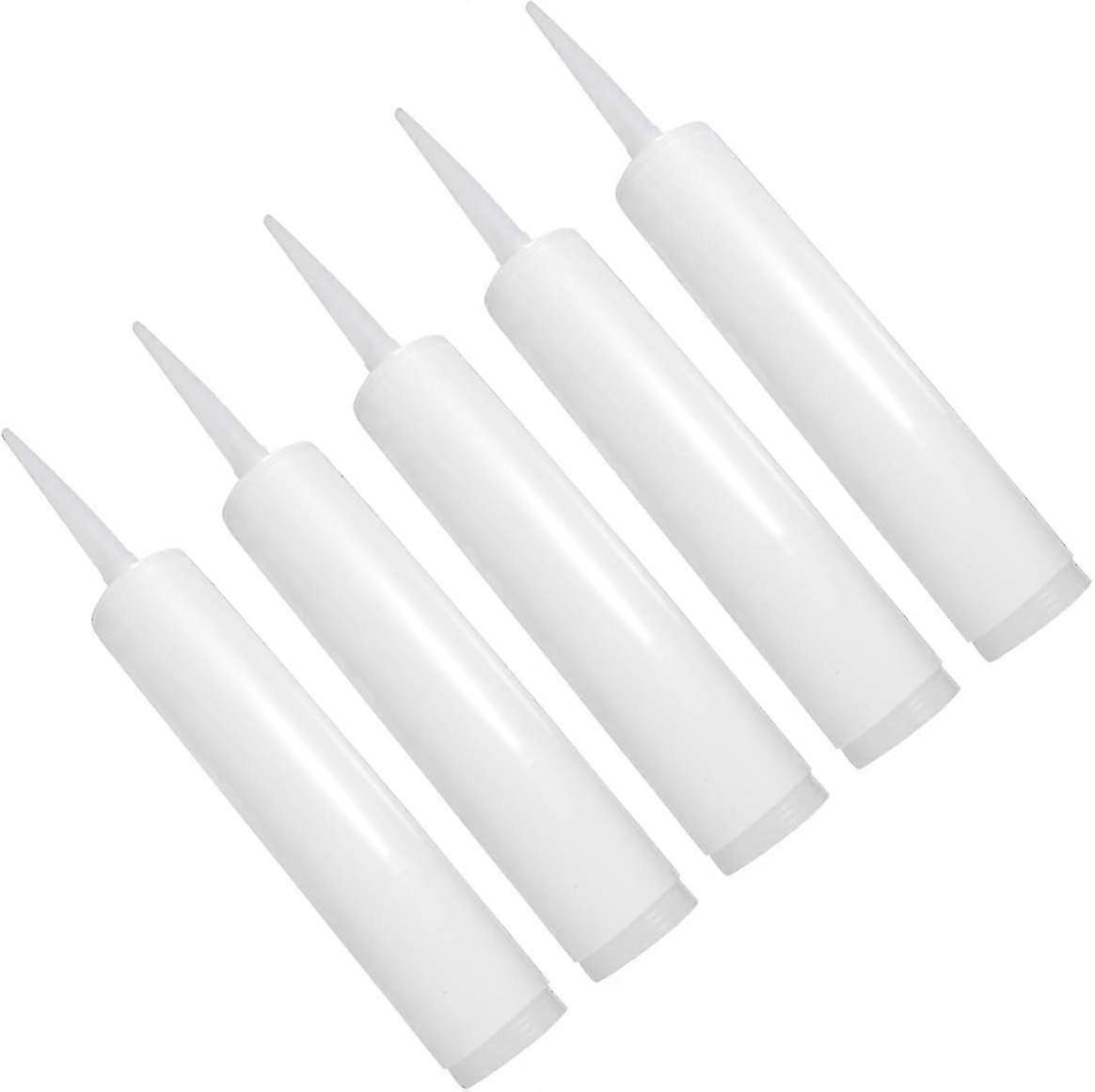 Refillable Caulk Tube 5 Pcs Empty Caulk Tubes Refillable Sealant,White Fillable Caulking Tubes