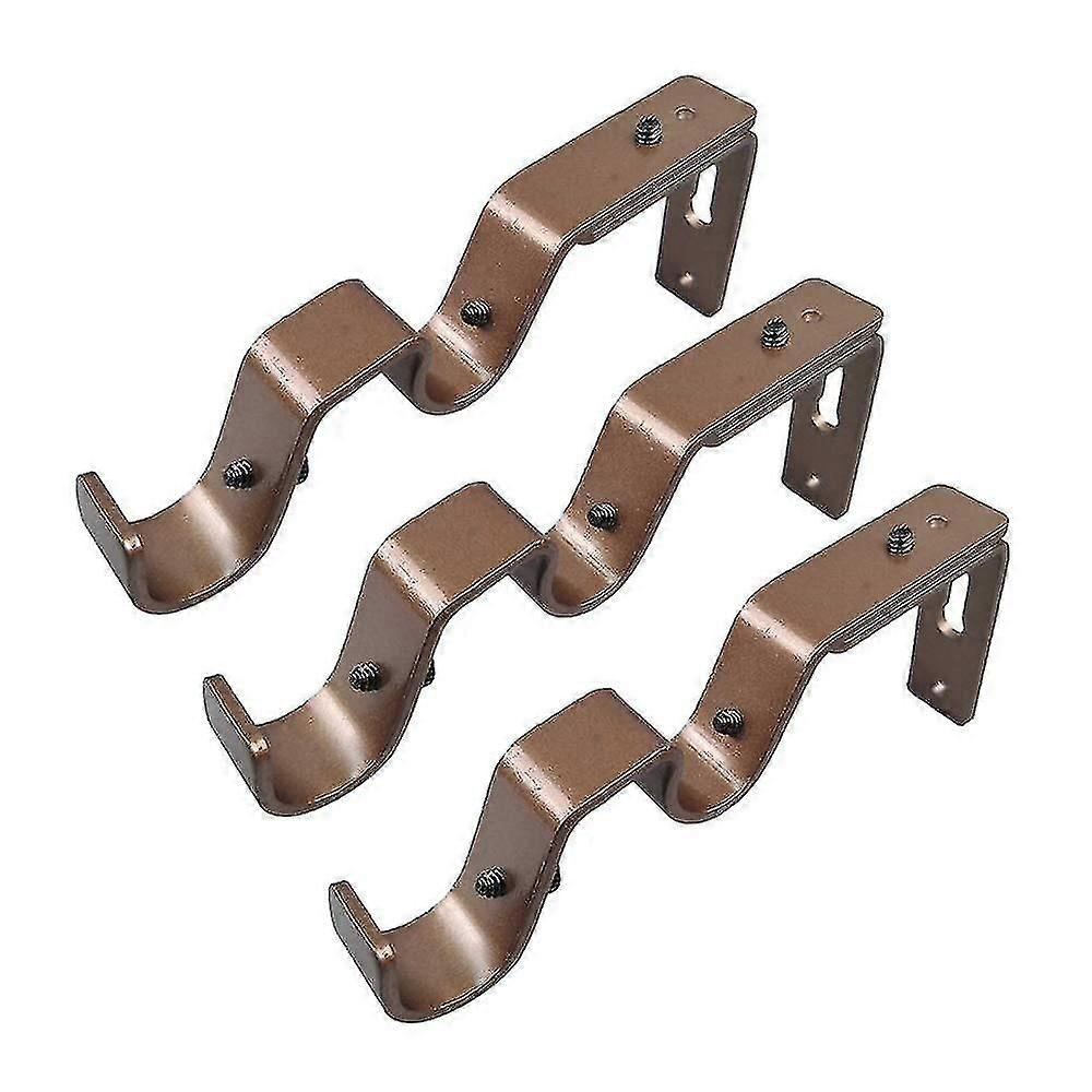 Set Of 3 Curtain Rod Brackets Adjustable Curtain Rod Base For 3/4 And 5/8 Inch Curtain Rod