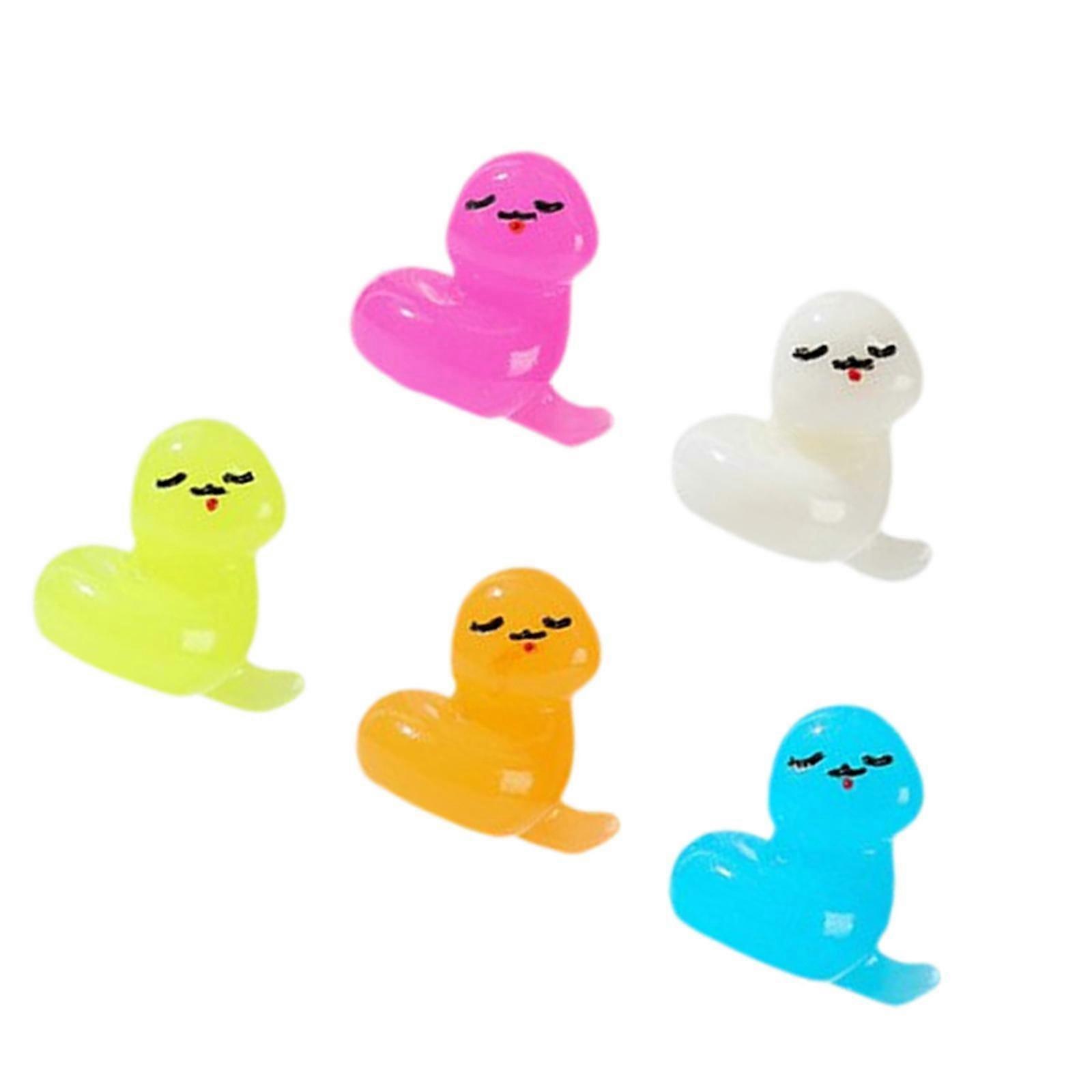 5x Mini Ormfigurer Lysande Halloween Hylla Små Ormstatyer