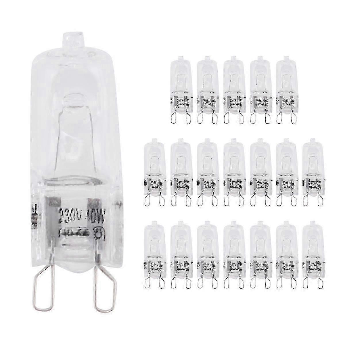 20pcs G9 Halogen Bulbs,25w Clear Halogen Dimmable,2800k G9 Halogen Bulbs 40W