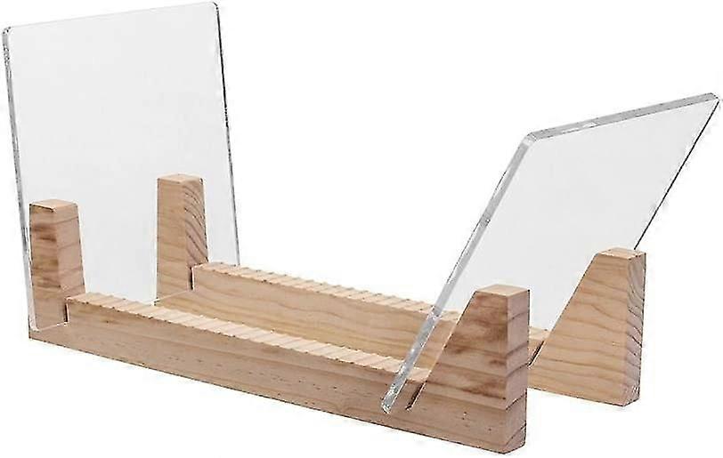 Vinyl Record Storage Holder - Stas Up To 50 Albums, 7 Or 12 Inch Lps - Solid Wood Organizer With Clear Acrylic Ends - Display Singles In Stylish Mod,6