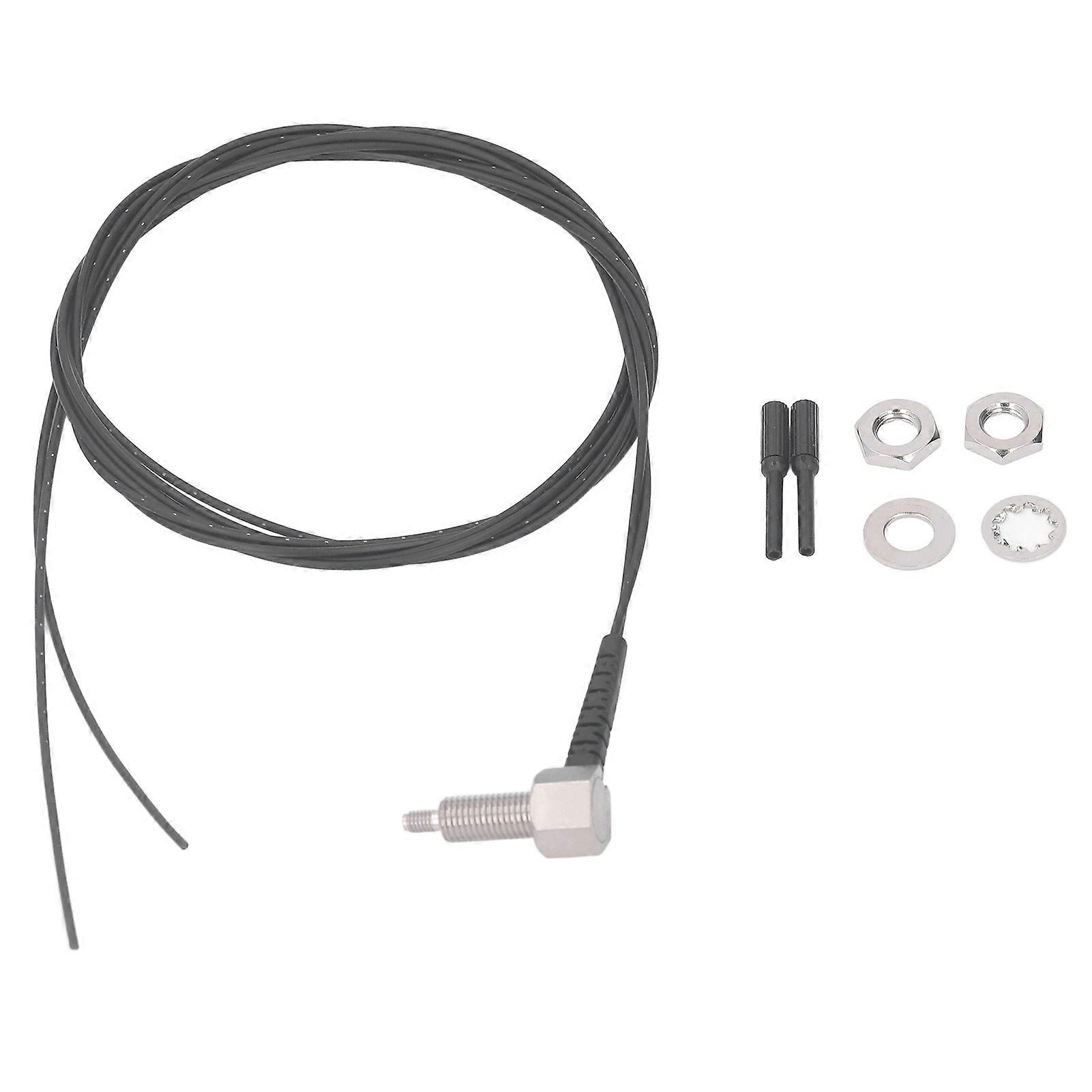 Fiber Optic Sensor, Fiber Amplifier Sensor, Optical Reflective Probe Cable Electronic Component 0‑830mm Detection M6 Thread