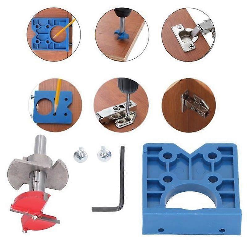 35mm Hinge Hole Drilling Guide - MINIFINKER - Concealed Drilling Tool Kit for Furniture