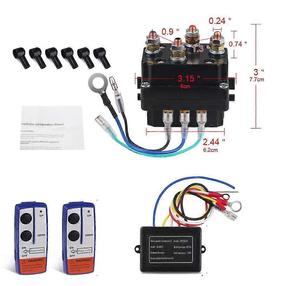 12V 500A Winch Control Solenoid Relay Contactor With Wireless Winch Remote Kit