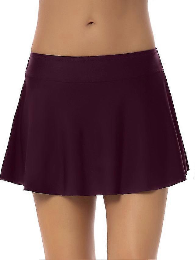 Pentru femei Solid Flare Skater Fustă de înot Bikini Costum de baie Partea de jos cu chiloți