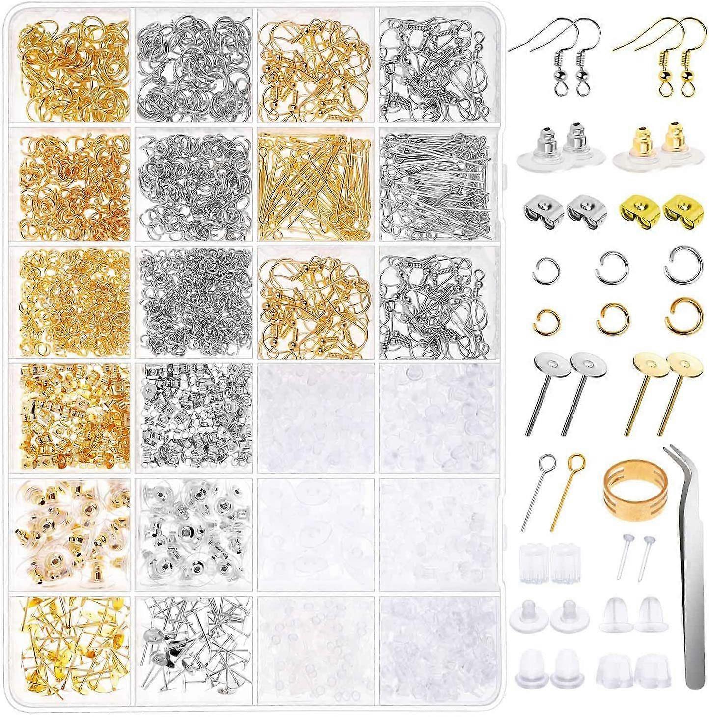 2290pcs Earring Making Kit With Earring Hooks, For Jewelry Making