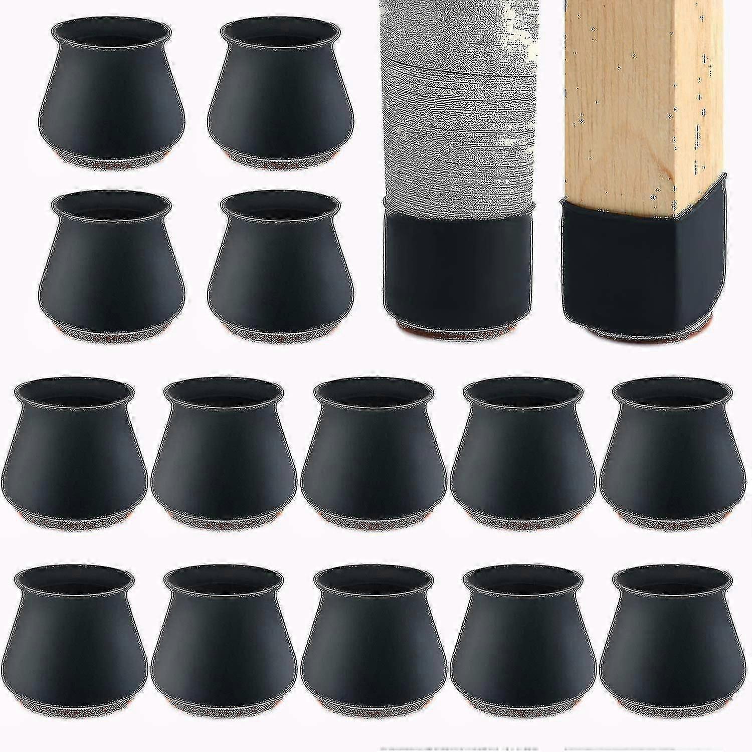 Silikonowe ochraniacze nóg na krzesła z filcem do podłóg z twardego drewna 24 szt