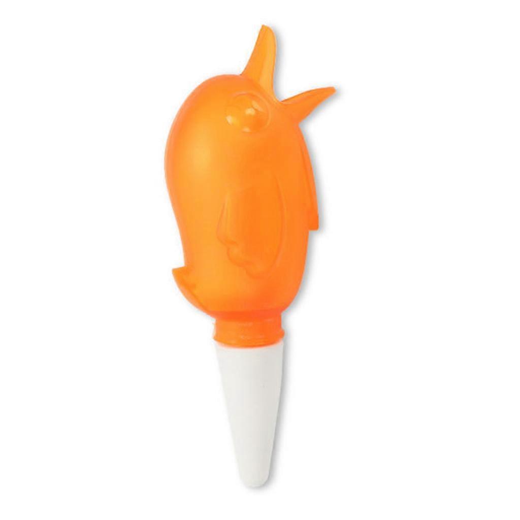Cute Bird Shape Plant Self Watering Device Clear Automatic Irrigation Dripper Orange
