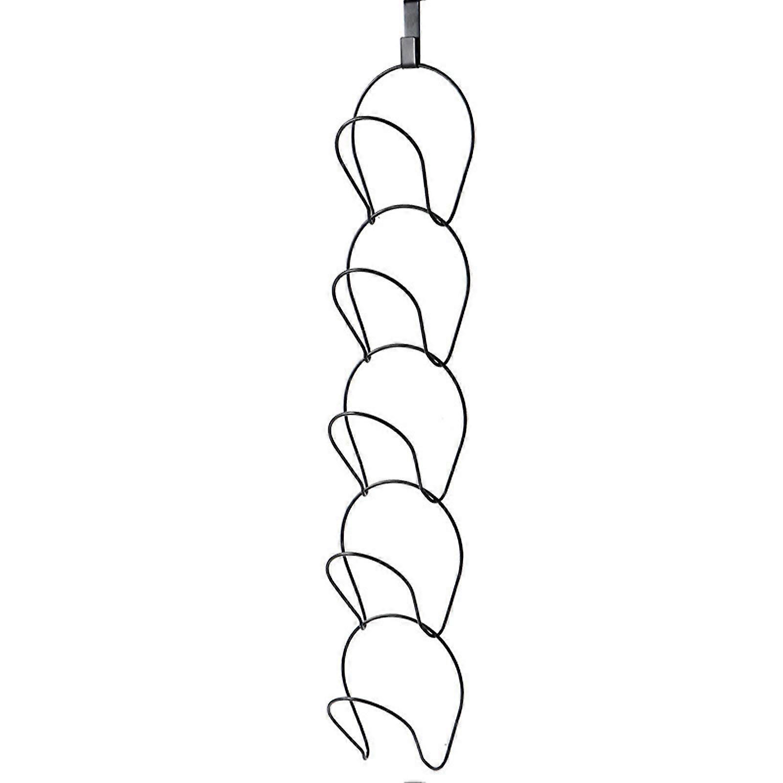 5Pcs Hat Rack Iron Punching Free Multi Layer Multi Functional Space Saving Hat Hanger Holder Svart