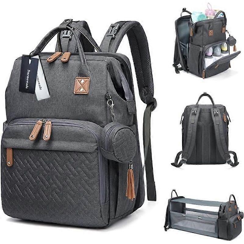 Baby Diaper Backpack Large Capacity Waterproof Multifunction Nappy Bag Travel Bag with Detachable Pacifier Case