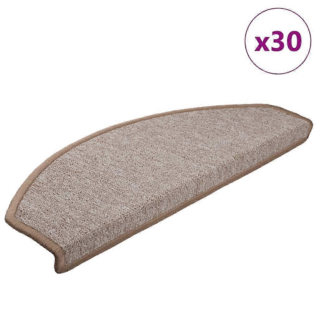 Step mats 30 pcs. 65x24x4 cm Light brown Half round Large