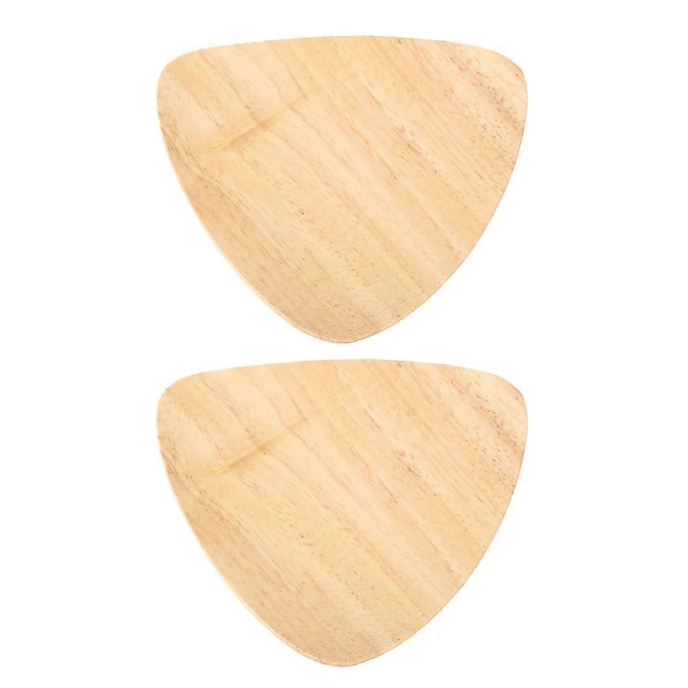 Wooden Triangle Cookie Plate Set of 2 - Decorative Candy and Snacks Holder Tray for Fruits and Home Decor