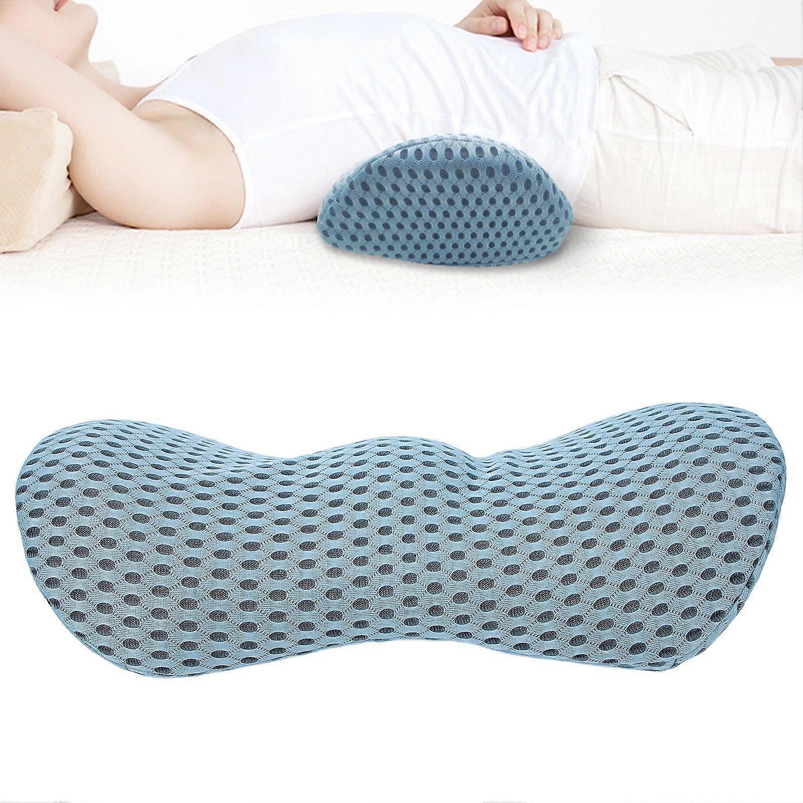 多機能腰椎枕ホームオフィスカーポータブル通気性ウエストサポート枕(ブルー)