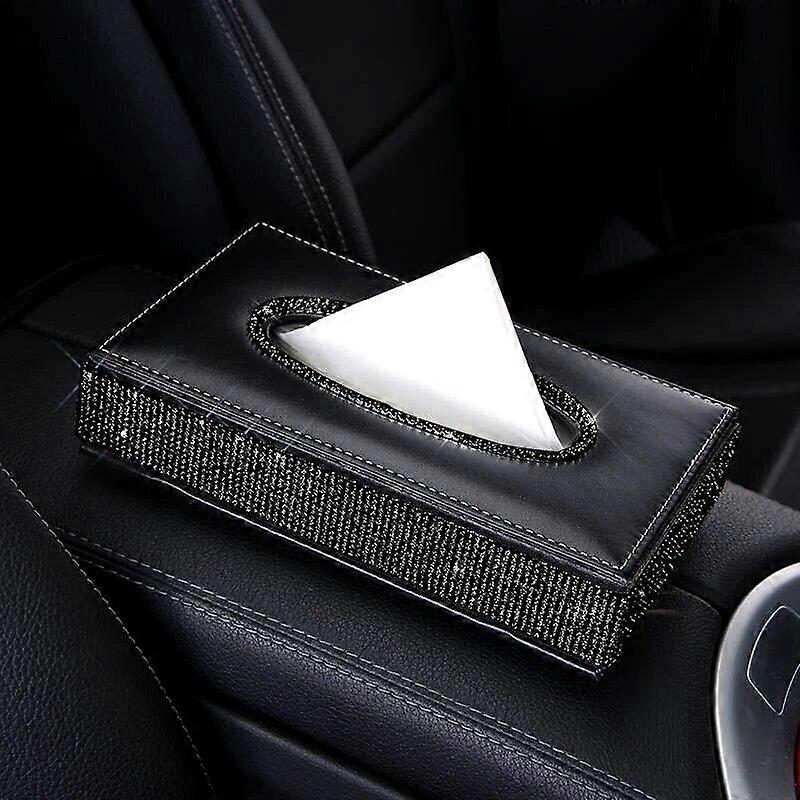 Crystal Car Tissue Box Diamond Tissue Paper Case Rhinestone Tissue Box Bag Pumping Paper Case Dispenser for Home Office Car