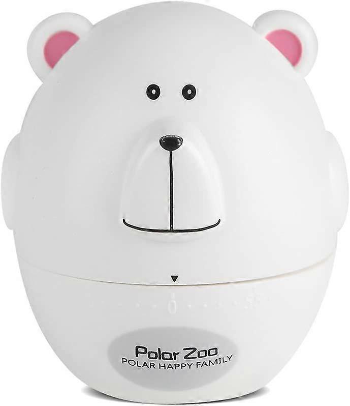Kitchen Timer Mini Animal Timer Countdown Cooking Supplies 55-Minute Mechanical(#White Bear)