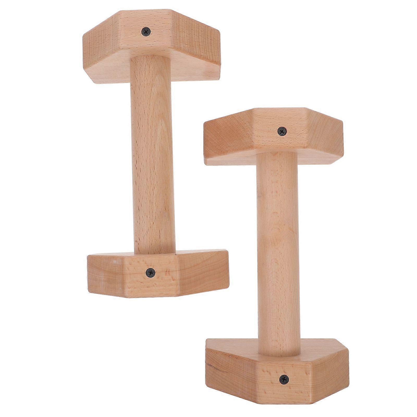 2 Pcs Pushup Handles Strength Training Pushup Stands Wooden Push Up Bars Handstand Support Fitness Accessory